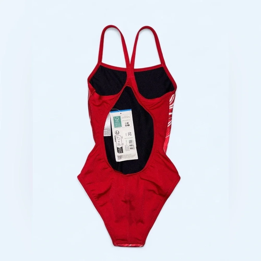 Arena Girls Red Challenge Back One-Piece Swimsuit Size 20 NWT - Picture 5 of 7